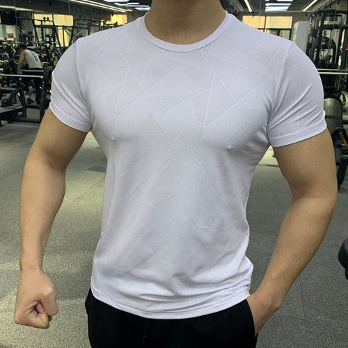 Load image into Gallery viewer, Gym Shirt Sport T Shirt Men Fitness Running Shirts Quick Dry Short Sleeve Training T Shirt Mens Tops Rashgard Sportswear
