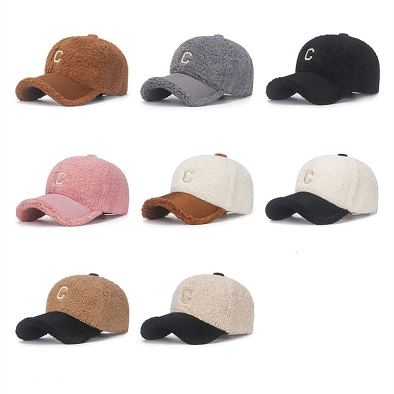 Women's Winter Baseball Cap Solid Fashion Dad Hat Hip Hop Snapback Caps Casquette Homme Female Warm Kpop Women Hat