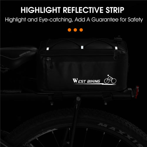 Load image into Gallery viewer, 4L Waterproof Bike Trunk Bag Reflective MTB Electric Bicycle Bag Travel Luggage Carrier Cycling Seat Saddle Panniers
