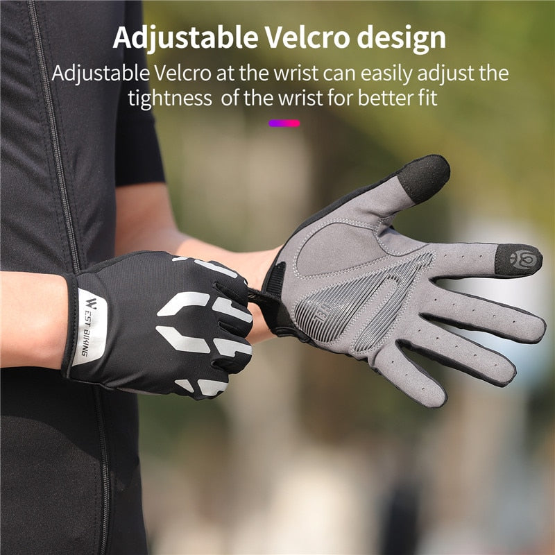 Reflective Cycling Gloves Touch Screen Breathable Sports Gloves Men Women Bicycle Motorcycle Running Fitness Gloves