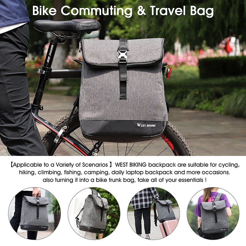 25L Multifunction Bike Bag MTB Road Bicycle Rack Rear Pannier Bags Laptop Backpack Travel Sports Cycling Accessories