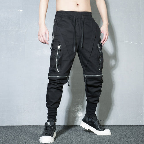 Load image into Gallery viewer, Detachable Multi-Pocket Cargo Pants Men Harajuku Hip Hop Streetwear Joggers Trousers Man Elastic Waist Techwear WB377
