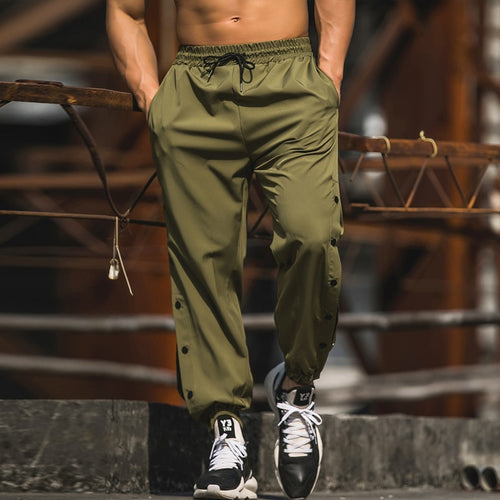 Load image into Gallery viewer, Classic Men&#39;s Sport Pants Casual Trousers Gym Running Sweatpants Relaxed Fit Thin Breathable Elastic Waist Pockets Open Leg
