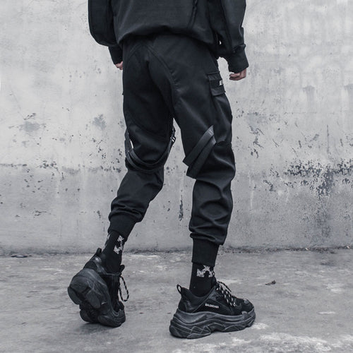 Load image into Gallery viewer, Multi Pockets Cargo Pants Men Harajuku Casual Ribbons Trousers Joggers Pants Hip Hop Streetwear Tactical WB564
