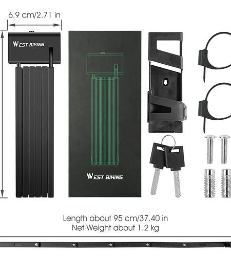 Foldable Bicycle Lock Strong Security Anti-theft Cycling Lock MTB Bicycle Accessories Steel Alloy Scooter E Bike Lock