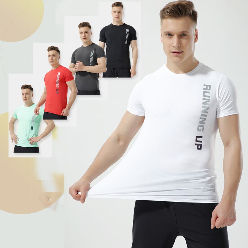 Summer Quick-drying Tshirts Men's Loose Sports Tshirt for Male Bottoming Shirts Short-Sleeved Ice Silk Mesh T-shirts M-3XL