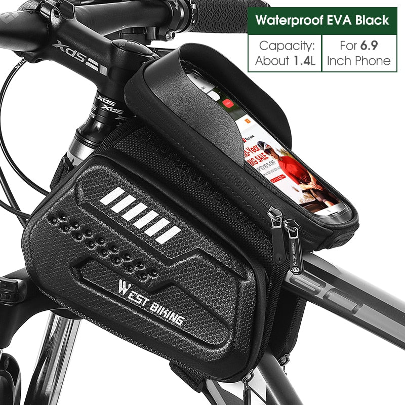 Bicycle Bag Waterproof Bike Frame Bag Touchscreen Phone Case Cycling Bags MTB Bike Top Tube Handlebar Bicycle Bag