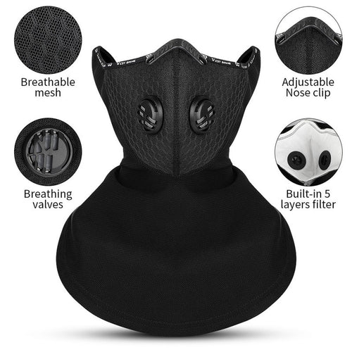 Load image into Gallery viewer, Sport Cycling Headwear Winter Balaclava Face Cover With Activated Carbon Filter Ski Motorcycle Fleece Head Cap Hat
