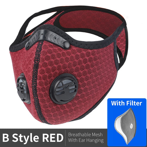 Load image into Gallery viewer, Sport Face Mask With Activated Carbon Filter PM 2.5 Anti Pollution Mask Training Running Anti-dust Cycling Mask
