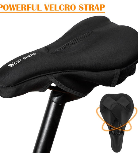 Silicone Gel Bike Saddle Cover Comfort Soft MTB Road Bike Seat Anti-slip Shockproof Cycling Cushion With Rain Cover