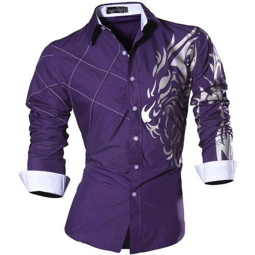 Load image into Gallery viewer, Two Color Accent Casual Slim Fit Modern Long Sleeve Shirt Z034
