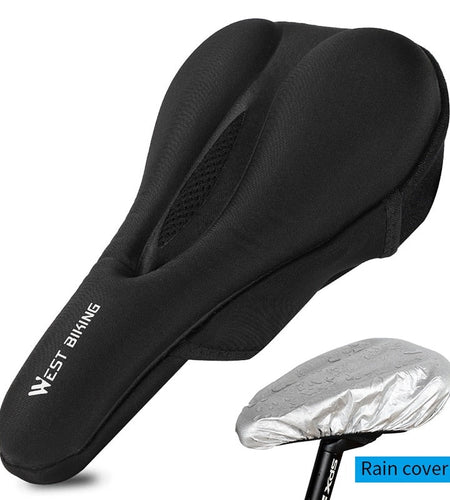 Silicone Gel Bike Saddle Cover Comfort Soft MTB Road Bike Seat Anti-slip Shockproof Cycling Cushion With Rain Cover
