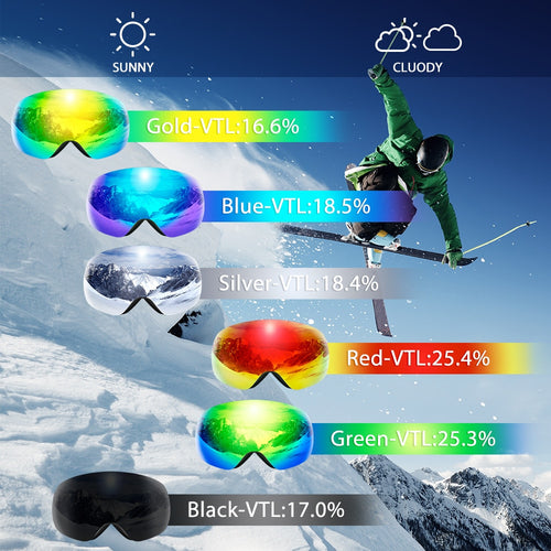 Load image into Gallery viewer, Ski Goggles UV400 Protection Ski Mask Men Women Anti-Fog Big Face Skiing Glasses Outdoor Sport Snowboard Skiing Eyewear
