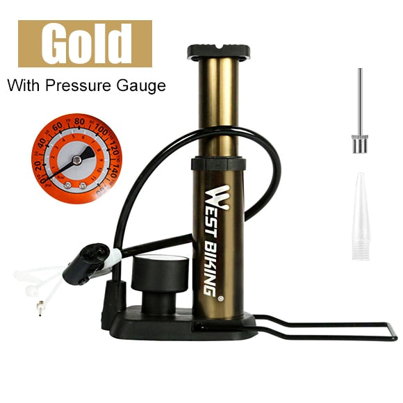 Ultra-light MTB Road Bike Pump Portable Cycling Air Inflator Foot Pump 100/120Psi High Pressure Bicycle Tire Pump