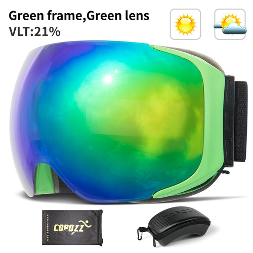 Load image into Gallery viewer, Magnetic Ski Goggles With Case Double Lens Anti-fog Ski Snow Glasses UV400 Skiing Men Women Winter Snowboard 2181
