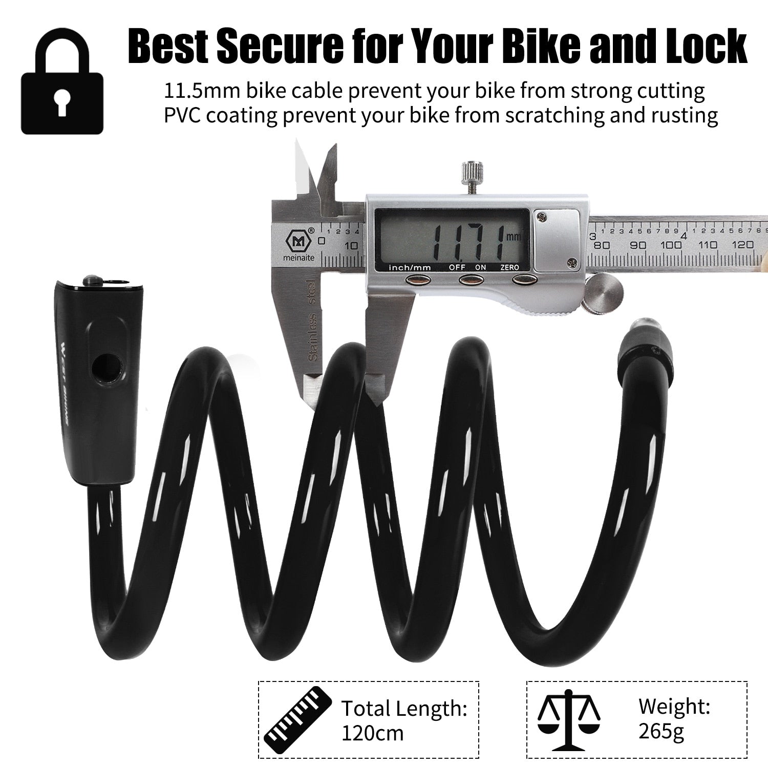Bike Lock Anti Theft Security Bicycle Accessories Cable Lock MTB Road Bike Multicolor Cycling Portable Wire Lock