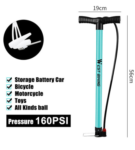 120/160 PSI Bike Air Pump Steel Body Portable Cycling Hand Pump MTB Road Bike Motorcycle Tire Inflator Bicycle Pump