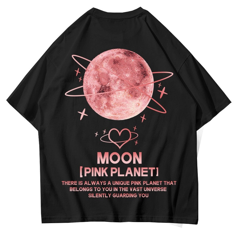 PINK HIP HOP Men T Shirt Cotton tShirt O-Neck Short-Sleeve New Style Dawn with the Moom D Gray Man Women T-Shirt