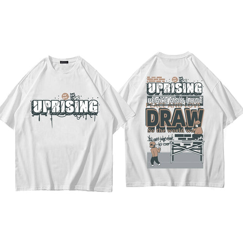 Load image into Gallery viewer, Short Sleeve T-Shirt Harajuku Streetwear Street Graffiti Print T-Shirt Cotton Casual Hip Hop Loose T-Shirt Tops
