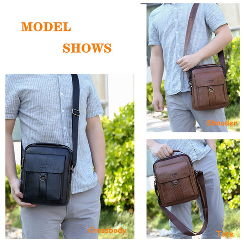 Load image into Gallery viewer, Fashion Men&#39;s Handbag Shoulder Bags Vintage Trends PU Leather Retro Messenger Bag Casual Male Crossbody Shoulder Bag
