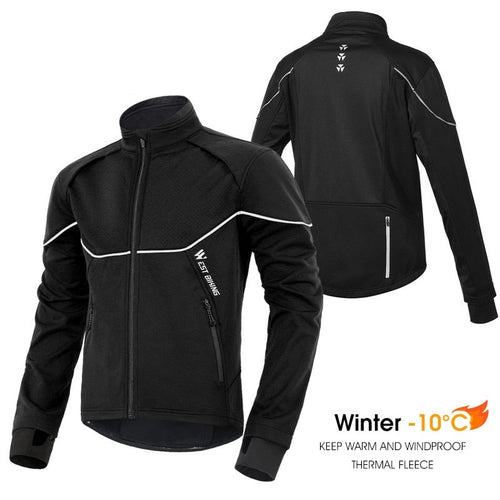 Load image into Gallery viewer, Winter Cycling Jacket Windproof Thermal Fleece Men&#39;s Bike Jersey MTB Road Bicycle Riding Running Snowboarding Coat
