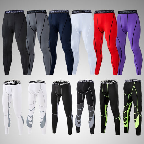 Load image into Gallery viewer, Men&#39;s Lycra Compression Pants Cycling Running Basketball Soccer Elasticity Sweatpants Fitness Tights Legging Trousers Rash Guard
