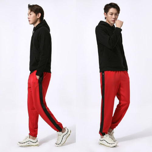 Load image into Gallery viewer, High Quality Men Running Sport Pants Outdoor Fitness Sweatpants with Zipper Pocket Basketball Football Jogging Trousers Black
