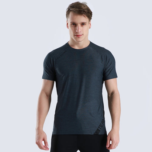 Load image into Gallery viewer, Men Gym Fitness Short Sleeve Top T-Shirt Male Running Sweatshirt  Exercise Jogging Sportswear Compression Sport Clothes Rashgard
