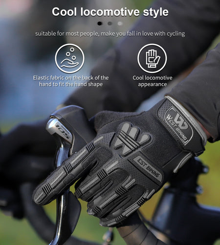 Full Finger Bike Gloves Shockproof Sport Military Tactical Gloves Motorcycle MTB Bicycle Touch Screen Cycling Gloves