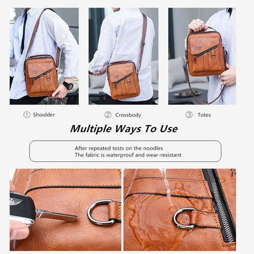 Load image into Gallery viewer, Men Bags Crossbody Shoulder Bag For Male Split Leather Messenger Tote Bag Travel Luxury Brand New  Fashion Business
