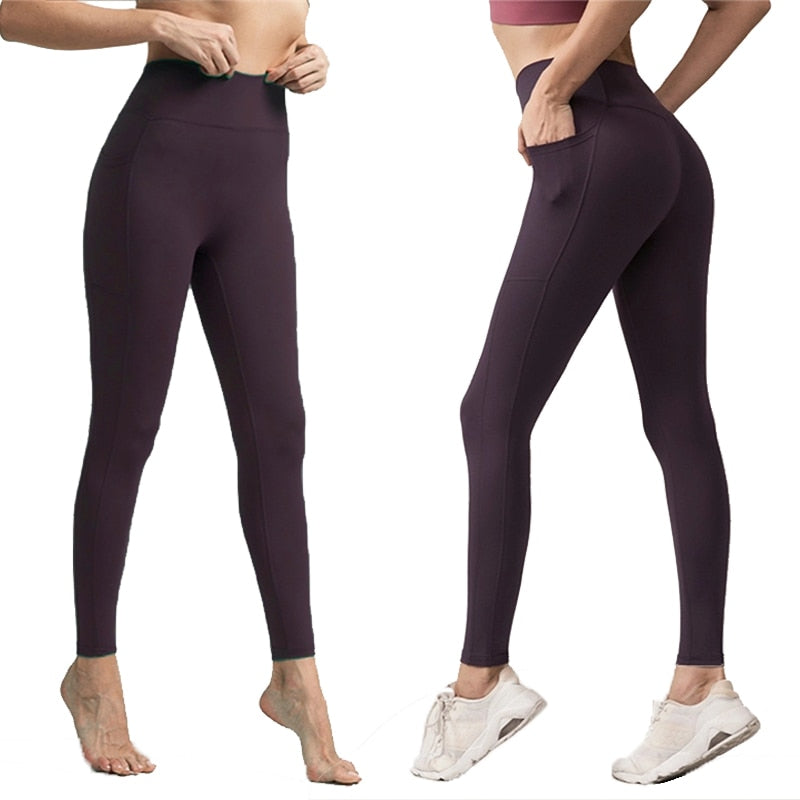 High Waist Side With Pockets Sport Buttery Soft Fitness Women Legging Support Horse Riding Tights Running Yoga Pants