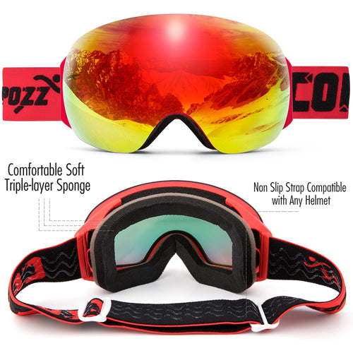 Load image into Gallery viewer, Ski Goggles frameless Double Layers UV400 Anti-fog big ski mask men women Outdoor skiing and snowboarding Ski glasses
