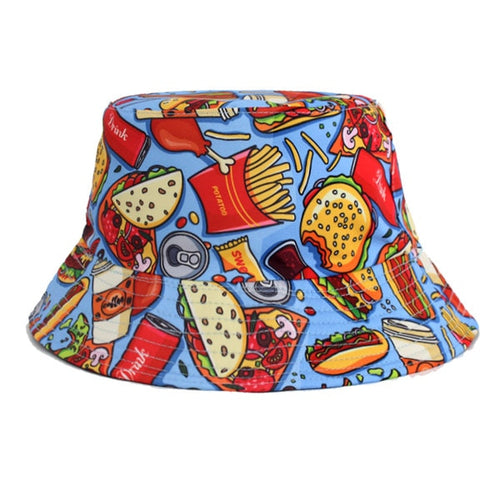 Load image into Gallery viewer, Summer Fisherman Hat Reversible Men Bucket Hats For Women Cap Bob Panama Female Hip Hop Bucket Cap Vintage Printed Fishing Hat
