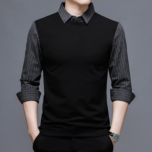 Load image into Gallery viewer, Top Grade Two New Fashion Brand Slim Fit Black Striped Shirt For Men Fasion Long Sleeve Korean College Casual Mans Clothes
