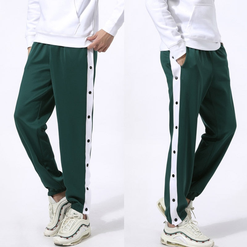 High Quality Men Running Sport Pants Outdoor Fitness Sweatpants with Zipper Pocket Basketball Football Jogging Trousers Black