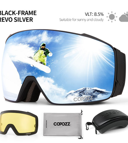 Magnetic Polarized Ski Goggles Double lens Men Women Anti-fog Ski Glasses UV400 Protection Snowboard Skiing Eyewear