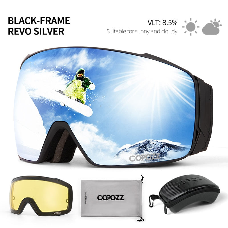 Magnetic Polarized Ski Goggles Double lens Men Women Anti-fog Ski Glasses UV400 Protection Snowboard Skiing Eyewear