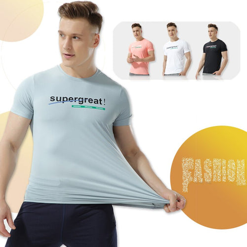 Load image into Gallery viewer, Summer Quick-drying Tshirts Men&#39;s Loose Sports Tshirt for Male Bottoming Shirts Short-Sleeved Ice Silk Mesh T-shirts M-3XL
