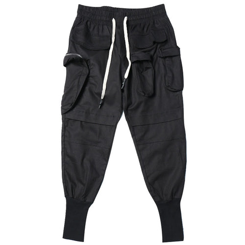 Load image into Gallery viewer, Tactical Functional Cargo Pants Men Hip Hop Streetwear Elastic Waist Joggers Trousers Multi-pocket Pant Black WB525
