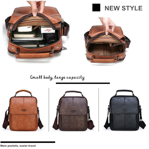 Load image into Gallery viewer, Men Crossbody Bag Shoulder Bags Multi-function Men Handbags Large Capacity Split Leather Bag For Man Messenger Bag
