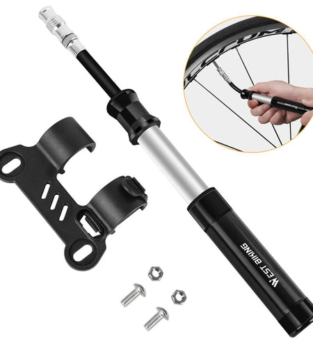 Mini Bicycle Pump Portable Bike Air Pump MTB Mountain Road Cycling Tire Inflator Schrader Presta Valve Alloy Pump