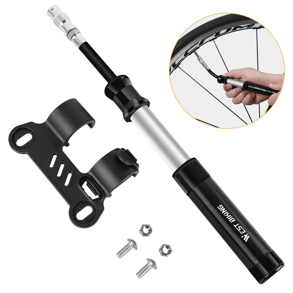 Mini Bicycle Pump Portable Bike Air Pump MTB Mountain Road Cycling Tire Inflator Schrader Presta Valve Alloy Pump