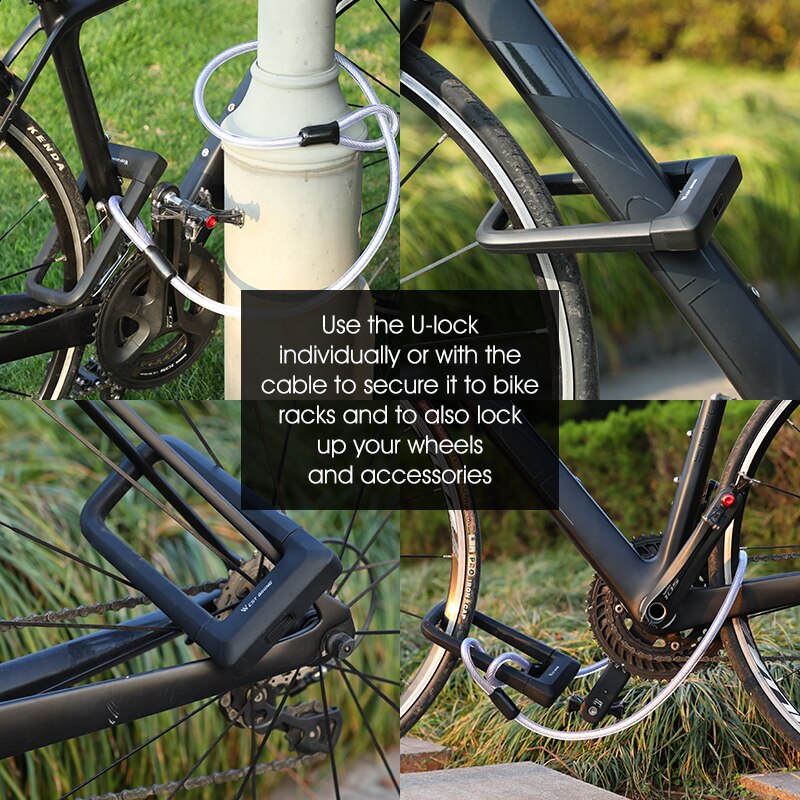Anti-theft Bicycle U Lock Safety MTB Road Bike Wheel Cable Lock Motorcycle Scooter Cycling Lock Bicycle Accessories