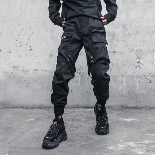 Load image into Gallery viewer, Multi Pockets Cargo Pants Men Harajuku Casual Ribbons Trousers Joggers Pants Hip Hop Streetwear Tactical WB564
