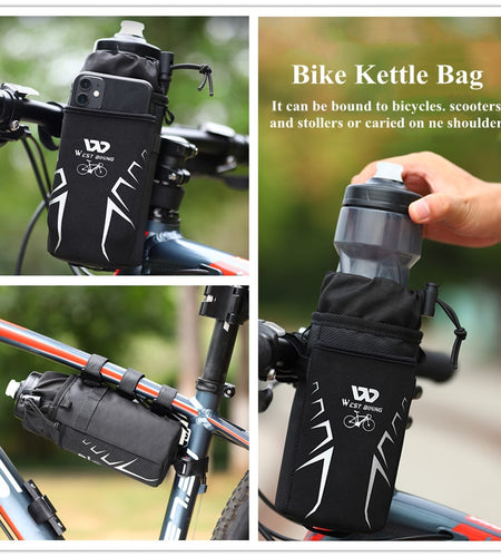 Bicycle Bag Insulated Water Bottle Container Drawstring Kettle Cup Holder Cycling Reflective Portable Bicycle Bag