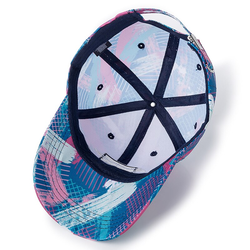 Women Geometric Tie Dye Cap Cotton Fabio Fox Patch Fashion Baseball Cap Women Casual Adjustable Outdoor Streetwear Hat Cap