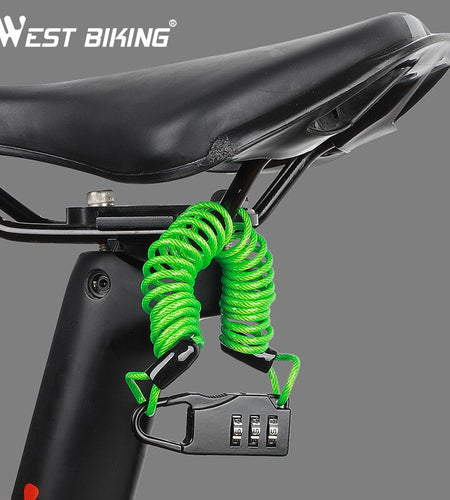 Bicycle Lock Anti-theft Mini Helmet Lock Motorcycle Cycling Scooter 3 Digit Combination Password Safety Cable Lock