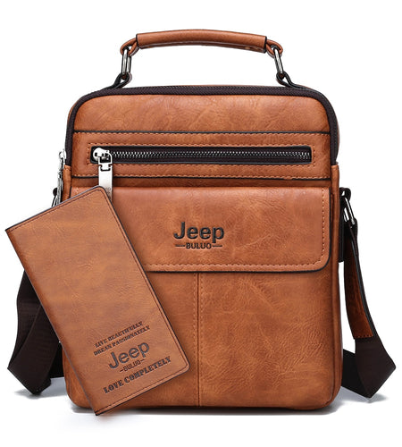 Brand Men's Crossbody Shoulder Bags High Quality Tote Fashion Business Man Messenger Bag Split Leather Handbag