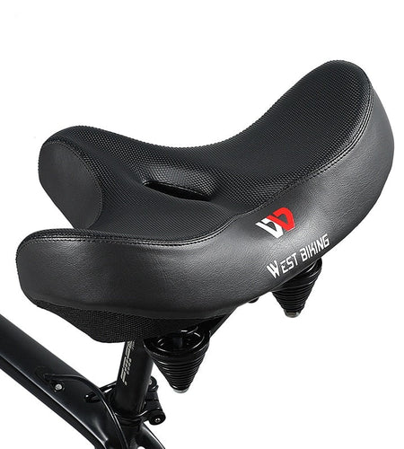 MTB Saddle Wide Ergonomic Comfortable Bicycle Spring Damping Saddle Cruiser Electric Bike Thick Memory Seat Cushion