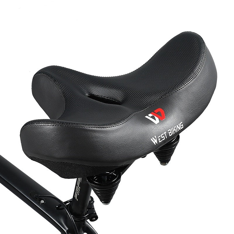 MTB Saddle Wide Ergonomic Comfortable Bicycle Spring Damping Saddle Cruiser Electric Bike Thick Memory Seat Cushion